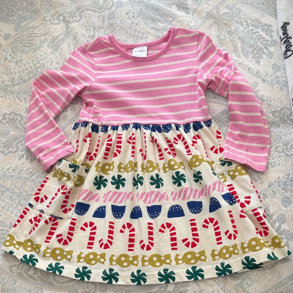 Hanna Andersson Pink Striped Holiday Dress